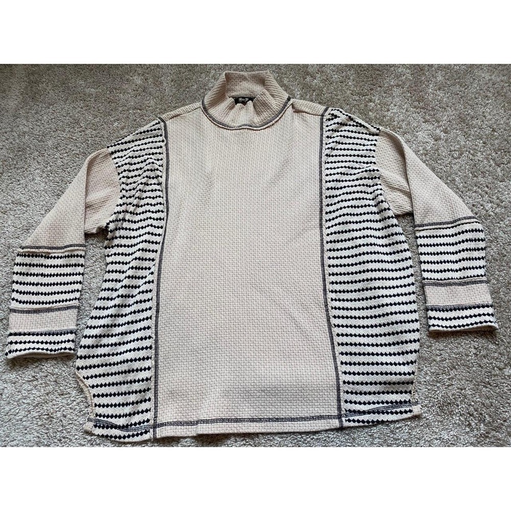 Miss Me Sweater Pullover Mock Neck Long Sleeve Large Women SKU7
